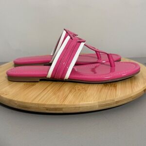 J. McLaughlin Women's 8M Nixi Hot‎ Pink Patent Leather Thong Style Sandal Summer